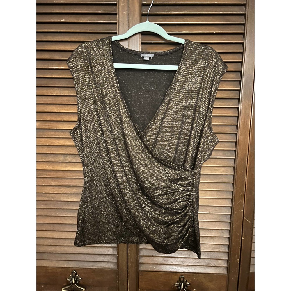 Ann Taylor Metallic Gold Tank Top